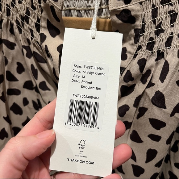 NWT Thakoon Smocked Blouse - M - Picture 3 of 5